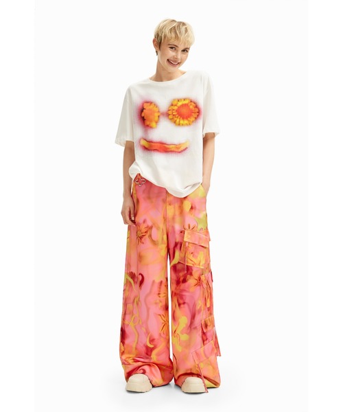 tシャツ 「Desigual×Collina Strada」スプレーアート フェイスTシャツ レディース Desigual tシャツ 「Desigual×Collina Strada」スプレーアート
