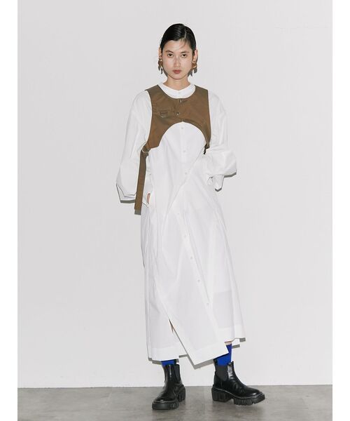 UN3D.（アンスリード） シャツワンピース W TRIANGLE TUCK SH OP