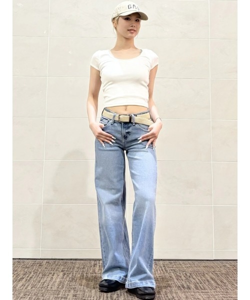 【24SS NEW】MiuMiu_women / スエードトリム ローライズジーンズ 24SS NEW】MiuMiu_women / スエードトリム ローライズジーンズ