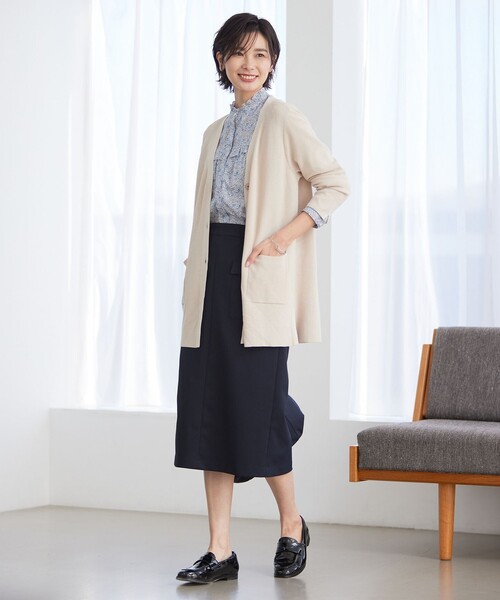 「J.PRESS」 長袖ブラウス T15 ブルー WOMEN