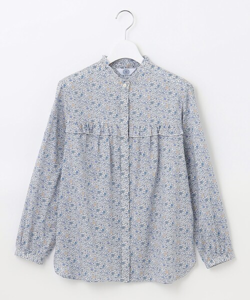 「J.PRESS」 長袖ブラウス T15 ブルー WOMEN