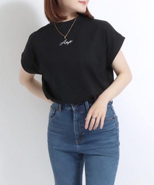 アルチビオ　レディース　モックネック　フレンチスリーブ　シャツ coca tシャツ ＼新色追加／フレンチスリーブモックネックTシャツ