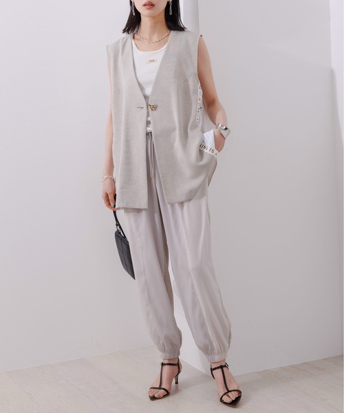 Eimee Law ベスト ジレ ロゴテープシャーリングジレ レディース