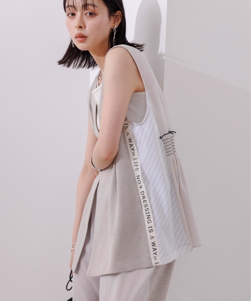 Eimee Law ベスト ジレ ロゴテープシャーリングジレ レディース
