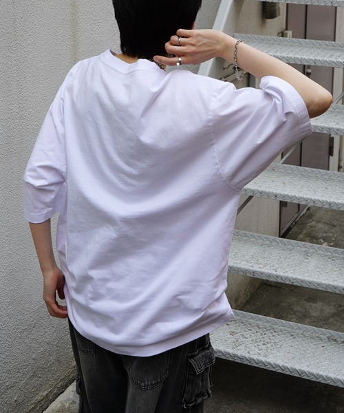 新品タグ付き 24SS フレームワーク エイジング ダメージ Tシャツ 白 forksy.】ダメージ加工ワンポイント刺繍ピグメントロンT forksy