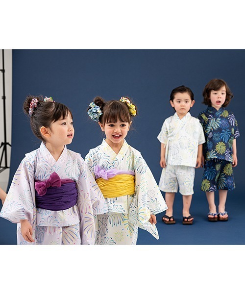 浴衣　花火　夏 新品 高級浴衣 浴衣セット 花火柄【白地/紺地（花火）2柄展開