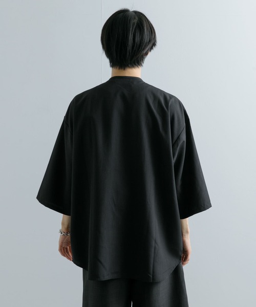 メンズ 半袖シャツ 5分袖シャツ ルーズ S02459 SENSE OF PLACE by URBAN RESEARCH シャツ ノーカラールーズ