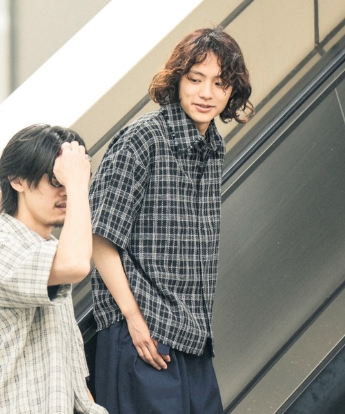 Nanmo. シャツ CUT OFF TWEED SHIRT / カットオフツイードシャツ