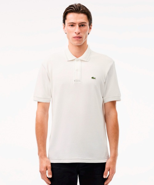 センスのいい お歳暮 LACOSTE ポロシャツ ヘビーウェイト コントラストステッチL トップス
