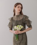 ドレス 「LEJA」フリルボレロバックリボン花...の詳細画像1