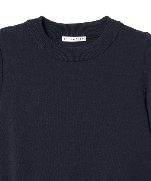 美品✨エストネーション　コンビワンピース　ネイビー　2点 ESTNATION / タフタニットコンビワンピース《ONLINE EXCLUSIVE