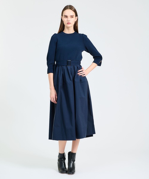 【美品】ESTNATION ワンピース36size ESTNATION ワンピース / バイカラー ワンピース「EXCLUSIVE