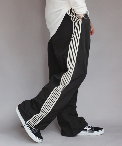 8 パンツ ナイロンライン入りトラックパンツ メンズ レディース