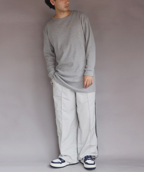 V12 EIGHT PANTS エイトパンツ メンズL グレー 8 パンツ ナイロンライン入りトラックパンツ メンズ レディース