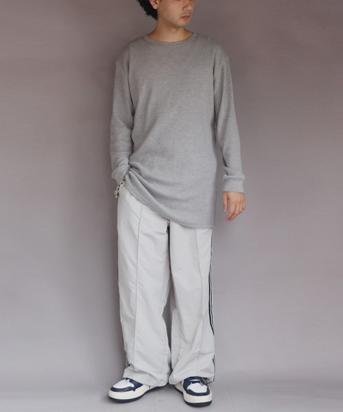 V12 EIGHT PANTS エイトパンツ メンズL グレー 8 パンツ ナイロンライン入りトラックパンツ メンズ レディース