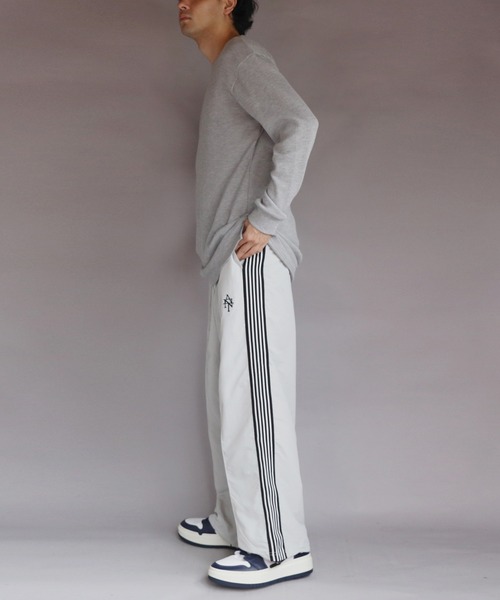 8 パンツ ナイロンライン入りトラックパンツ メンズ レディース