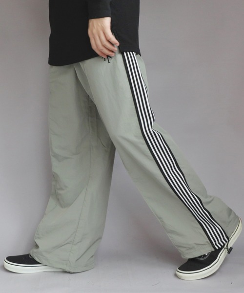 8 パンツ ナイロンライン入りトラックパンツ メンズ レディース