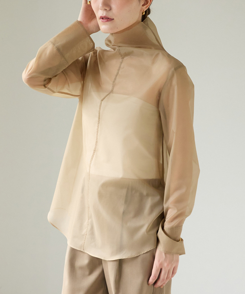 Riz ★新品未使用★anuans ハイネックブラウス beige ánuans - anuans ハイネックブラウスセットアップの通販 by 's