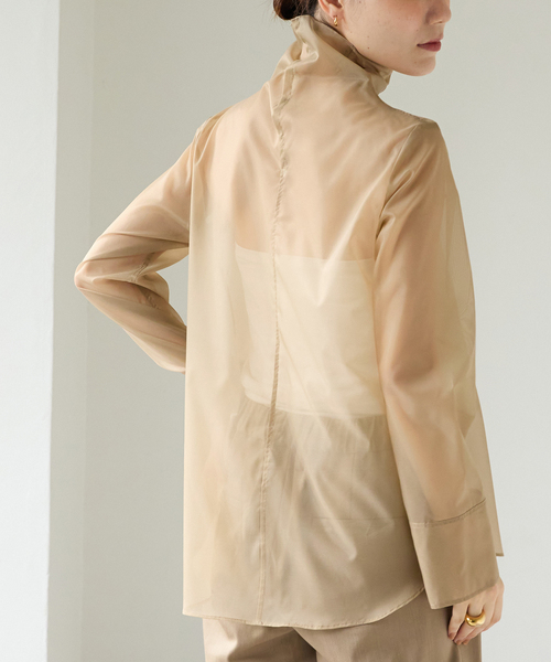 VERMEIL par iena オーガンジーギャザー　ブラウス　未使用新品 シルクミックス ギャザーブラウス（シャツ／ブラウス）｜VERMEIL