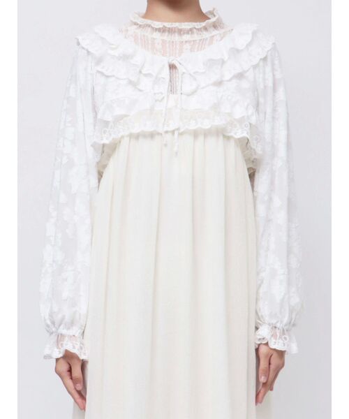 カーディガン シアーボレロ レディース クロシェ編み L/S メッシュニット シアー カーディガン