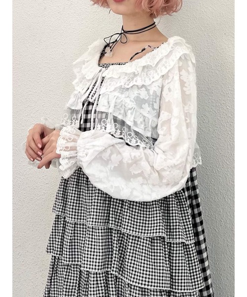 【新品タグ付き】merry jenny レース トップス カーディガン merry jenny カーディガン flowerレースシアーボレロ レディース