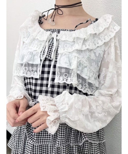 カーディガン シアーボレロ レディース merry jenny カーディガン flowerレースシアーボレロ レディース