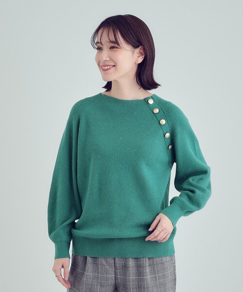 ニット切替スウェット YB-K82-845 レディース 2 M RISMAT by Y’s Y's - Y's | JERSEY X ARGYLE BIG PULLOVER / ニット セーター