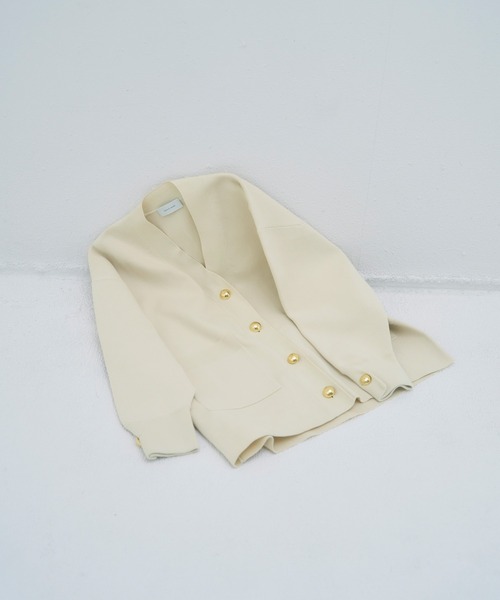 【再入荷】・【サステナブル】ロゴボタンミドルカーディガン ADAM ET ROPE'｜【再入荷】・【サステナブル】ロゴボタンミドル