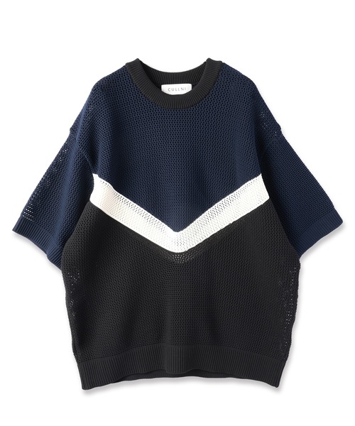 CULLNI（クルニ） セーター ニット Bi Color Mesh Knit Short Sleeve