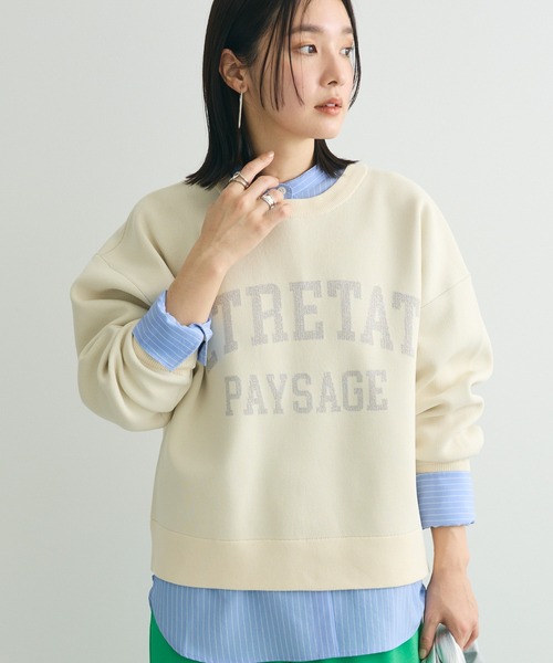 Green Parks ニット セーター ロゴラメニットプルオーバー