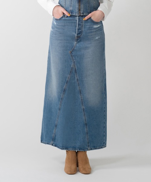 【関税込み】Levi's ミディアムスカート セール】Levi's/リーバイス ハイライズ Aラインスカート
