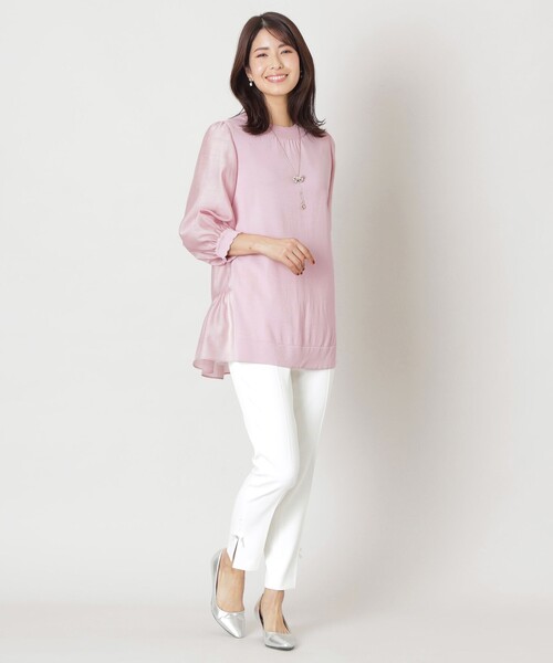 新品タグ付き⭐︎TO BE CHIC⭐︎ レーヨンナイロンニットコンビ チュニック セール】 レーヨンナイロン ニットコンビチュニック （ニット