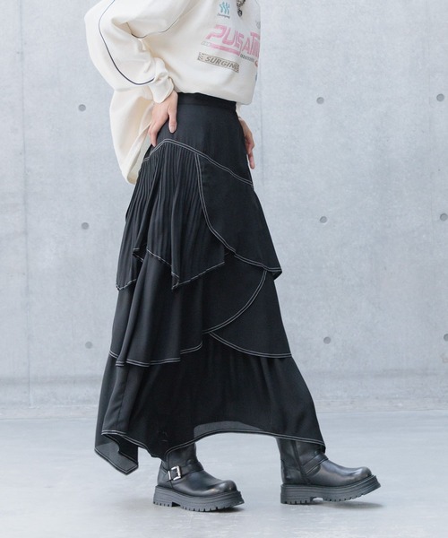 PAGEBOY スカート ステッチプリーツフリルスカート : ZOZOTOWN