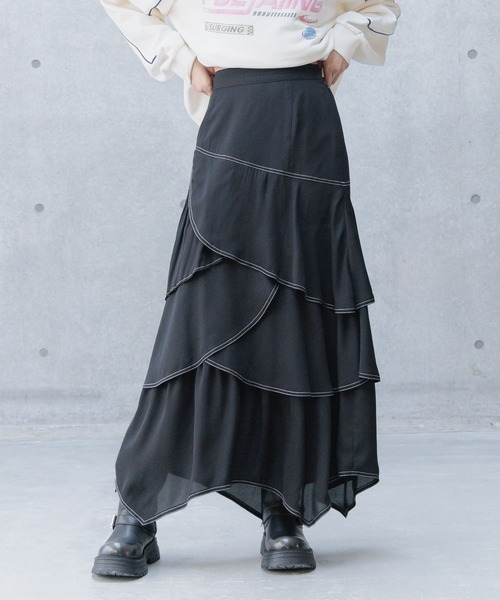 美品 diagram切替ステッチ プリーツ スカート PAGEBOY スカート ステッチプリーツフリルスカート : ZOZOTOWN