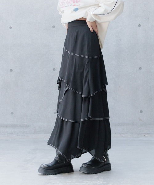 PAGEBOY スカート ステッチプリーツフリルスカート : ZOZOTOWN