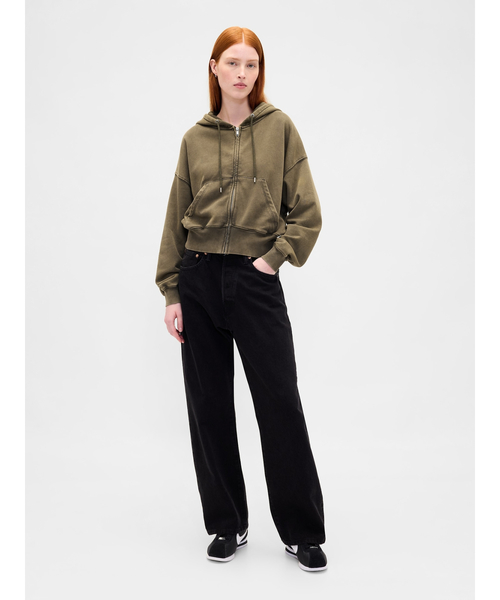 パーカー ヴィンテージソフト ジップアップ ウェッジパーカー レディース GAP パーカー ヴィンテージソフト クロップド レディース