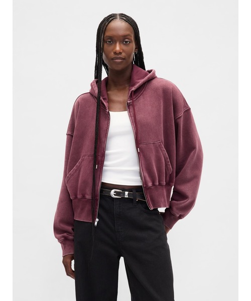 パーカー ヴィンテージソフト ジップアップ ウェッジパーカー レディース GAP パーカー ヴィンテージソフト クロップド レディース