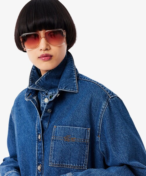 Lacoste デニム　カバーオール LACOSTE（ラコステ） デニムジャケット gジャン ウィメンズワーク