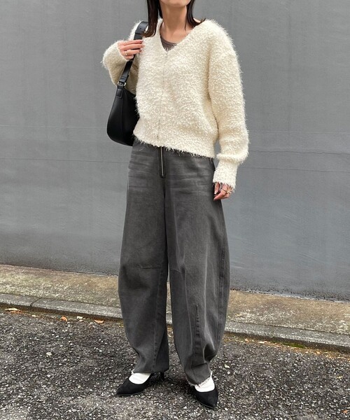 「fredy emue」 ニットカーディガン 38 オレンジ レディース_画像2