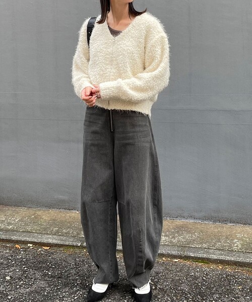 「fredy emue」 ニットカーディガン 38 オレンジ レディース_画像4