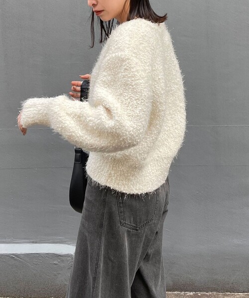 「fredy emue」 ニットカーディガン 38 オレンジ レディース_画像8