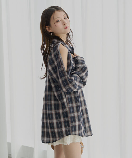 ブラウス シャツ 2WAYチェックブラウス レディース Chico ブラウス シャツ 「ZOZO限定」2WAYオーバーチェックシャツ