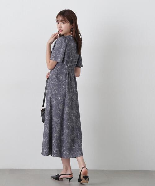 ◆LYNN(リーン)コマ配色ワンピース PROPORTION BODY DRESSING ワンピース 配色ライン花柄ワンピース