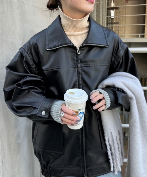 CIAOPANIC TYPY ブラック.ベージュアウター2点 CIAOPANIC TYPY（チャオパニックティピー） ジップアップブルゾン FREE