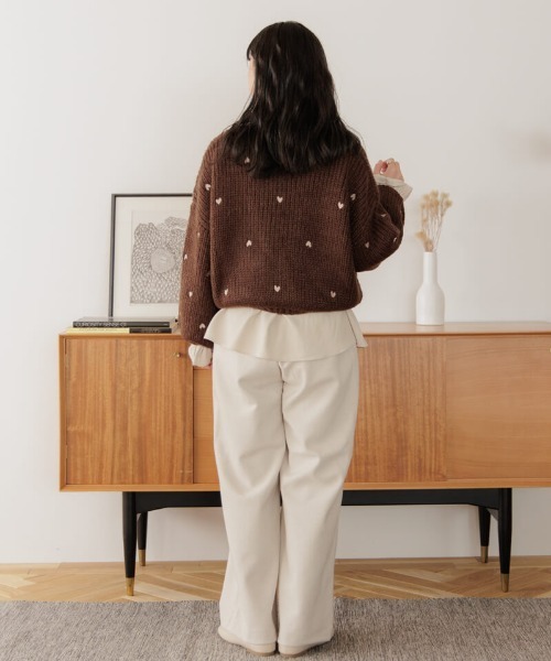 「flower」 長袖ニット FREE グレー レディース_画像6