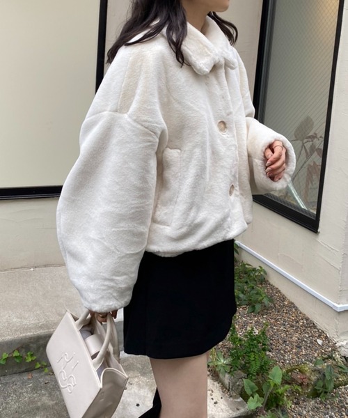 NICE CLAUP ファーコート 新作 ベージュ one after another NICE CLAUP 「one CLAUP」 ファーコート FREE