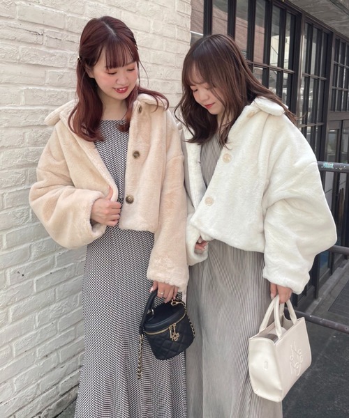 NICE CLAUP ファーコート 新作 ベージュ one after another NICE CLAUP 「one CLAUP」 ファーコート FREE