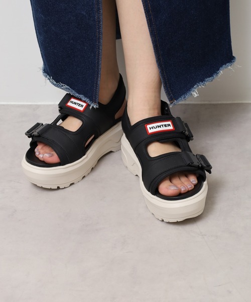 【コンビニ受取対応商品】 シティ ユニセックス サンダル HUNTER リベル レザー ネオ 靴