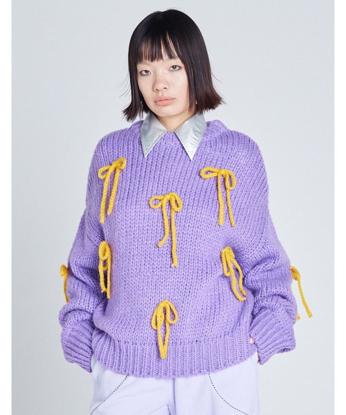 ニット セーター 「8」「Little Sunny Bite」ribbon knit top レディース Little sunny bite ニット セーター 「8」「Little Sunny Bite