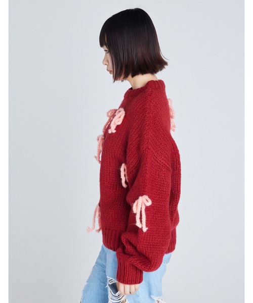 ニット セーター 「8」「Little Sunny Bite」ribbon knit top レディース Little sunny bite ニット セーター 「8」「Little Sunny Bite